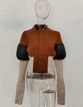 Load image into Gallery viewer, Color Block Fly Fall Jacket