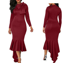 Load image into Gallery viewer, Highly Favored Long-Sleeve Fishtail Dress