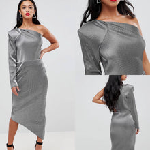 Load image into Gallery viewer, Glitz &amp; Glamour One Sleeve Pencil Dress