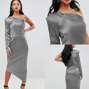 Glitz & Glamour One Sleeve Pencil Dress