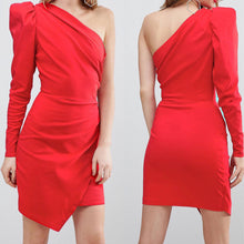 Load image into Gallery viewer, Queen of Hearts One Shoulder Mini Dress