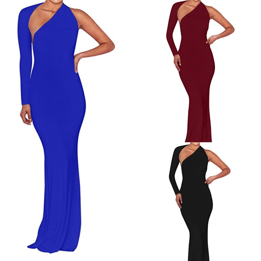 Shake Em One Sleeve Maxi Dress (Plus Size)