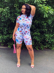 Butterfly 2pc Short Set - Plus Size Available