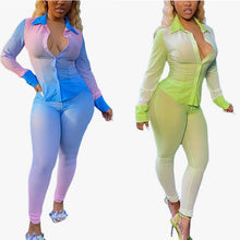 Load image into Gallery viewer, Tropical Sunsets 2pc Button Down Sets (Plus Size Available)