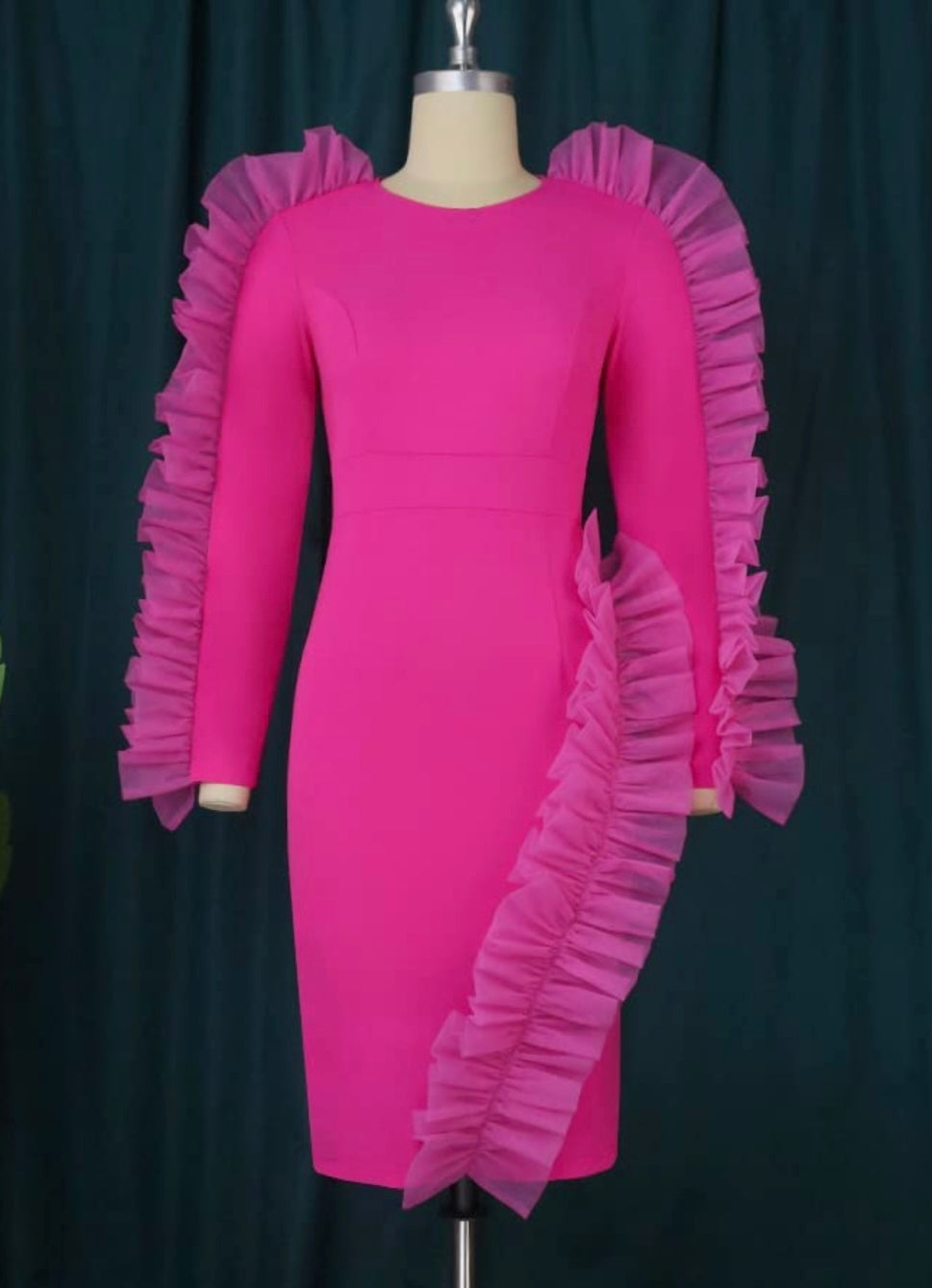 Pink Flush Scuba Dress - Plus Size Available