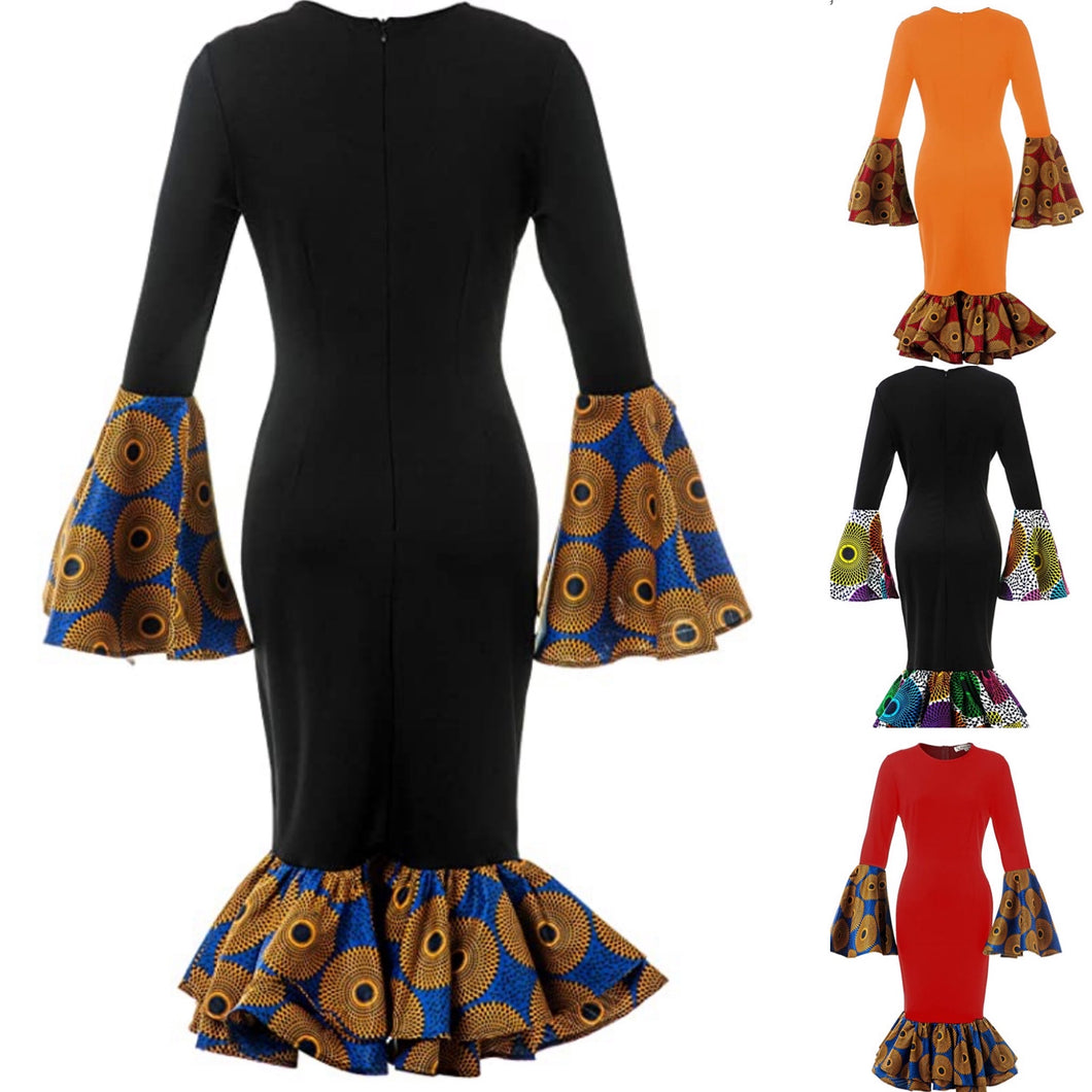 Daishiki Mermaid Dress (Plus Size Available)