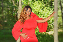 Load image into Gallery viewer, She is Passionate Petal Sleeve Midi Dress (Plus Size Available)