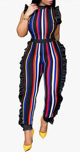 Ruffles and Stripes Jumpsuit (Plus Size Available)