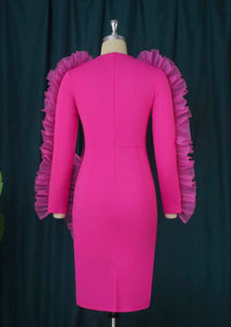 Pink Flush Scuba Dress - Plus Size Available