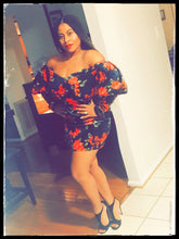Load image into Gallery viewer, Velvet Floral Off-the-Shoulder Mini