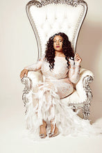 Load image into Gallery viewer, SLAY Bridal Studded Feather Maxi
