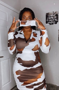 Cowhide Bodycon  (Plus Size Available)