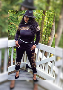 Leopard Pant Set (Plus Size Available)