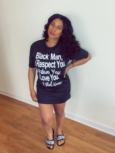 Dear Black Man T-Shirt Dress - Pre-Order (Plus Size Available)