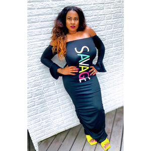 SAVAGE Long Sleeve Maxi (Plus Size Available)