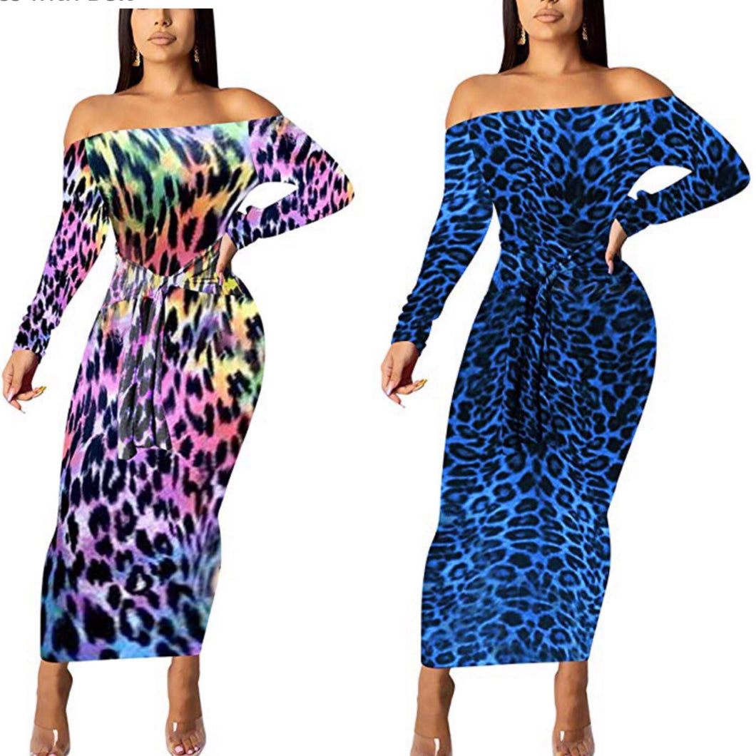 Cheetah Off-the-Shoulder Maxi