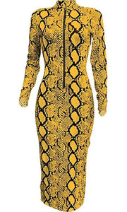 Snakeskin Midi Dress