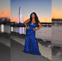 Load image into Gallery viewer, Blue Nights Sequin Gown