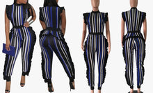 Load image into Gallery viewer, Ruffles and Stripes Jumpsuit (Plus Size Available)