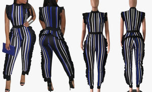 Ruffles and Stripes Jumpsuit (Plus Size Available)