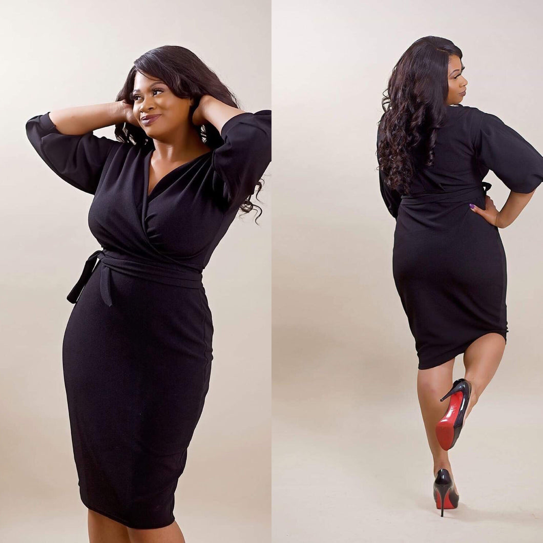 Just Peachy Wrap Dress (Plus Size Available)