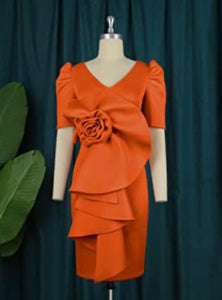 Scuba Floral Dress - Plus Size Available