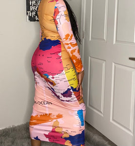 World Traveler Bodycon  (Plus Size Available)