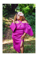 Load image into Gallery viewer, Queen of Kings Petal Sleeve Scuba Midi (Plus Size Available)