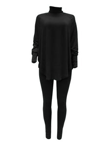 Batwing Turtleneck Pant Set (Plus Size Available)