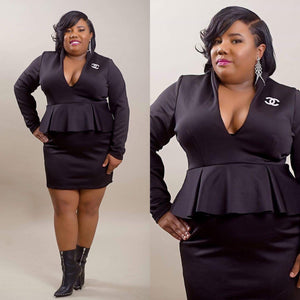 Diva Martini Peplum Deep-V Mini