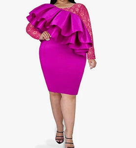 Pretty Pinky Ruffled Dress - Plus Size Available
