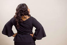 Load image into Gallery viewer, We Got Way Too Much in Common Bardot Bell Sleeve Peplum Mini
