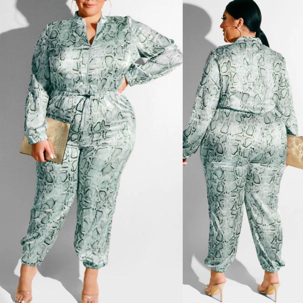 Snakeskin Jumpsuit (Plus Size Only)