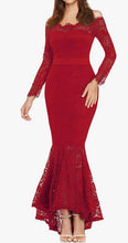 Load image into Gallery viewer, How Sweet the Sound Bardot Off-the-shoulder Lace Mermaid Dress