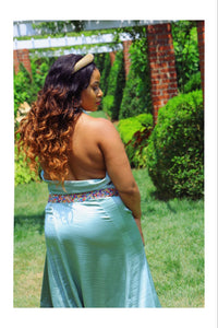 Queen of Spades Satin Halter Maxi (Plus Size Available)