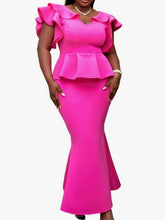 Load image into Gallery viewer, Roses Peplum Maxi - Plus Size Available
