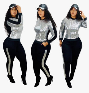 NYE Sequin Matching Set (Plus Size Available)