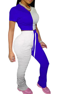 Athleisure 2-Tone Pant Ruching Set (Plus Size Available)