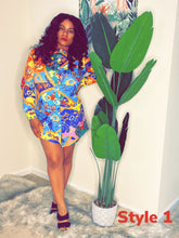 Load image into Gallery viewer, Just in Time Printed Button Down Dress (Plus Size Available)