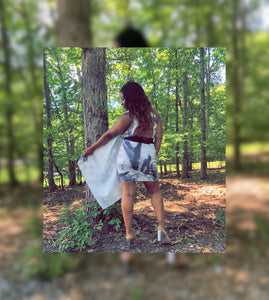 Tye Dye Formal Scuba Cape Sleeve Dress
