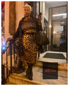 Foxy Lady Leopard Midi Bodycon (Plus Size Available)