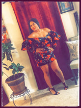 Load image into Gallery viewer, Velvet Floral Off-the-Shoulder Mini