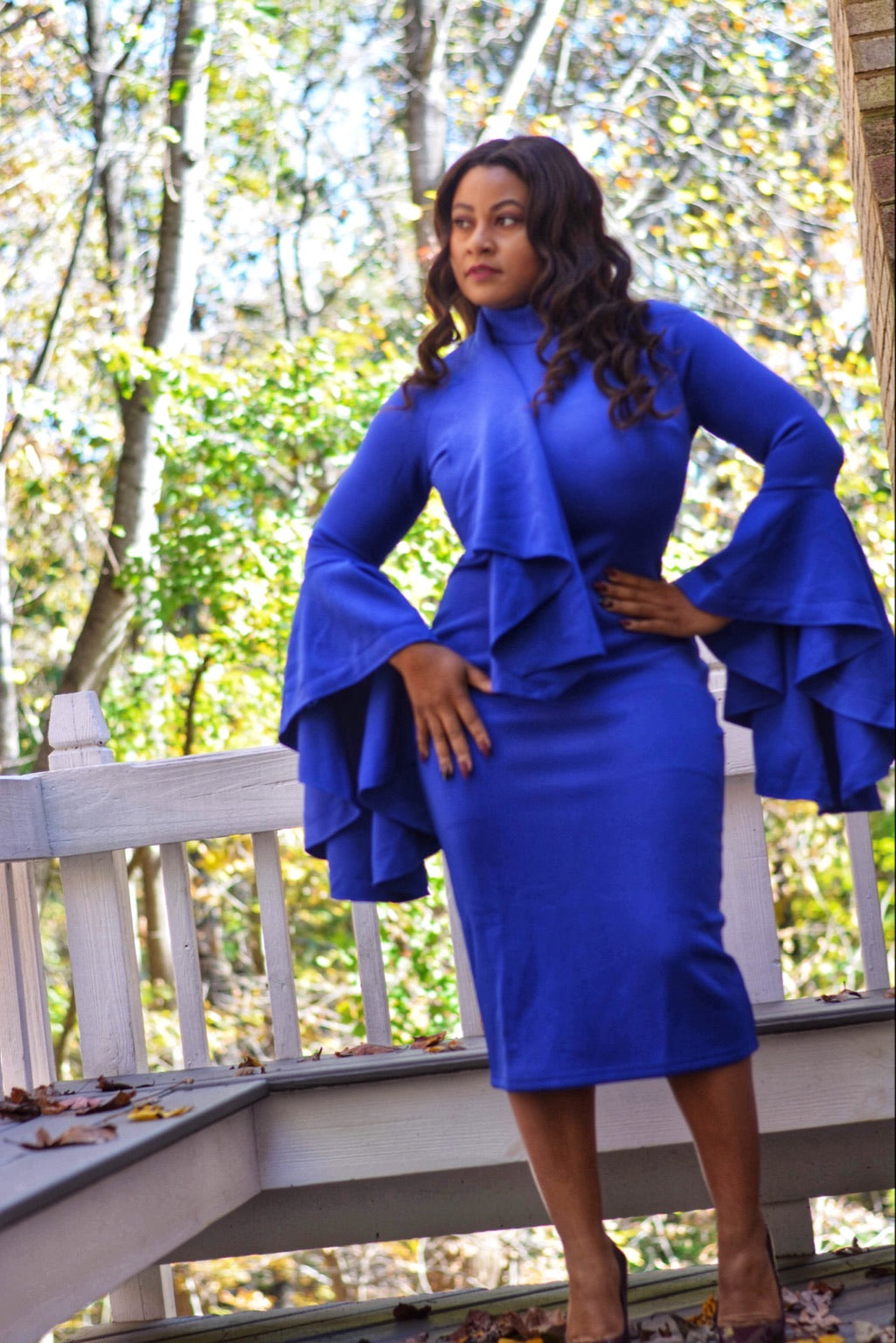 Classic Ruffle Sleeve Midi (Plus Size Available) *New