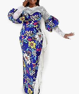 Blue Floral Sweetheart Maxi - Plus Size Available