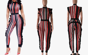 Ruffles and Stripes Jumpsuit (Plus Size Available)