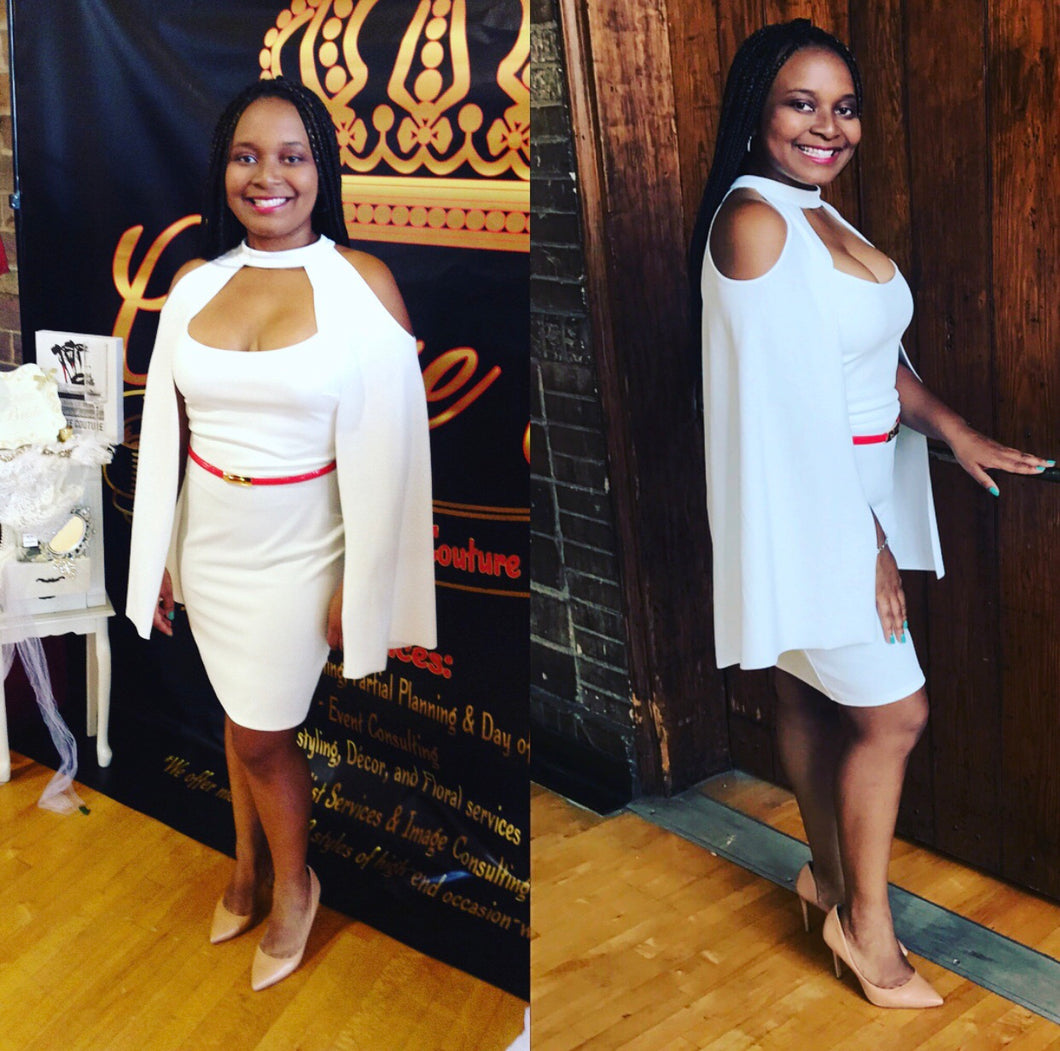 Super Bad Caped Mini Bodycon Dress