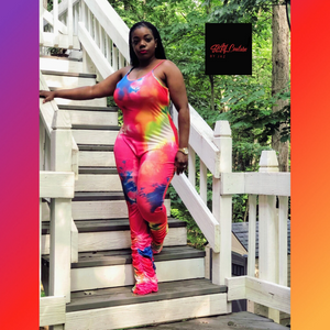 Tye Dye Ruching Jumpsuit - Plus Size Available (Pre-Order)