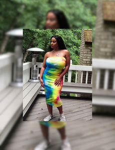 Pride Athleisure Tye-Dye Strapless Midaxi - Plus Size Available