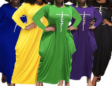 Load image into Gallery viewer, Faith Long Sleeve Tee Dress (Plus Size Only)