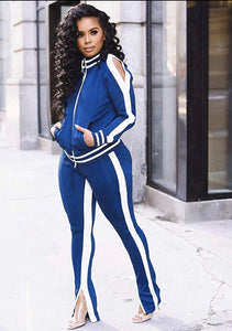 Give 'Em the Cold-Shoulder Tracksuit (Plus Size Available)
